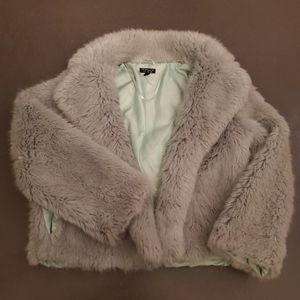 TOPSHOP mint fun faux fur